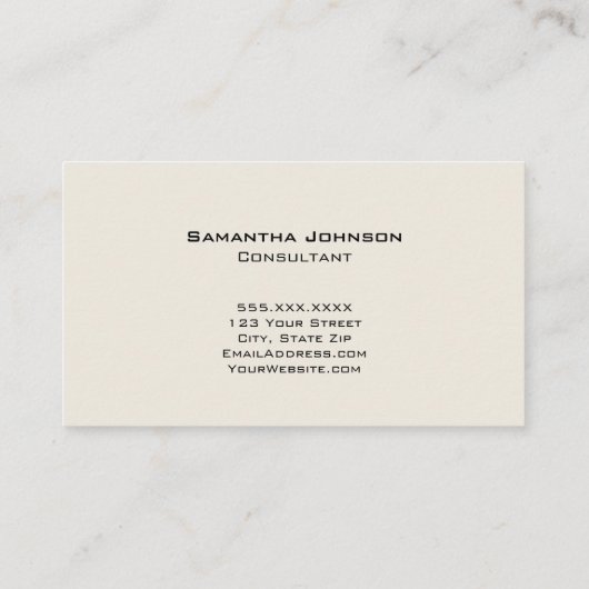 Moderne Visitekaartje voor zwart-wit en crème QR-c (Achterkant)