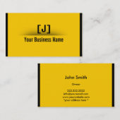 Moderne Visitekaartje voor zwart-wit en geel minim (Voorkant / Achterkant)