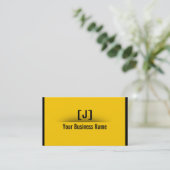 Moderne Visitekaartje voor zwart-wit en geel minim (Staand voorkant)