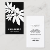 Moderne Visitekaartje voor zwart-witbladeren en bl (Voorkant / Achterkant)