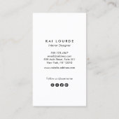 Moderne Visitekaartje voor zwart-witbladeren en bl (Achterkant)