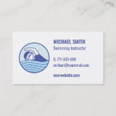 Moderne Visitekaartje zweminstructeur voor zwemmen (Achterkant)