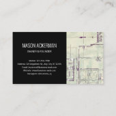 Moderne Visitekaartjes-blauwdruk zwart/roestvrij Visitekaartje (Achterkant)