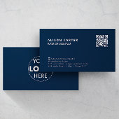 Moderne Visitekaartjes | Donkerblauw | QR-code | L