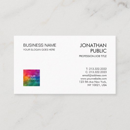 Moderne Visitekaartjes: eenvoudige Sjabloon Visitekaartje (Voorkant)