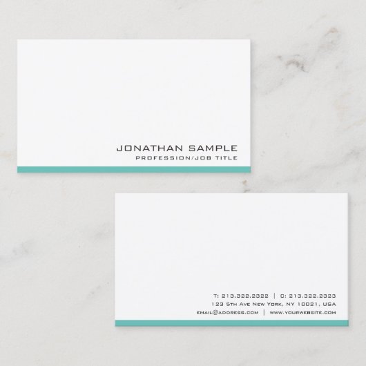 Moderne Visitekaartjes, elegant, eenvoudig Visitekaartje (Voorkant / Achterkant)