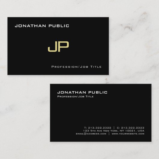 Moderne Visitekaartjes Elegant Monogram Trendy (Voorkant / Achterkant)