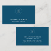 Moderne Visitekaartjes Elegant Ocean Blue Sjabloon (Voorkant / Achterkant)