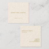 Moderne Visitekaartjes Gold Text Elegant Square (Voorkant / Achterkant)