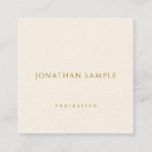 Moderne Visitekaartjes Gold Text Elegant Square (Voorkant)