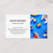 Moderne Visitekaartjes - Industrieel Wit/Blauw (Achterkant)