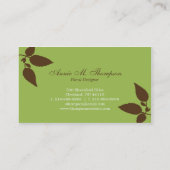 Moderne Visitekaartjes met bladeren - cacao/groen (Achterkant)