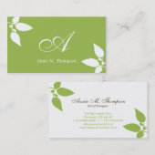 Moderne Visitekaartjes met bladeren - groen/wit (Voorkant / Achterkant)