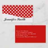 Moderne Visitekaartjes met rode en witte poka (Voorkant / Achterkant)