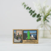 Moderne visitekaartjes met twee foto's (Staand voorkant)