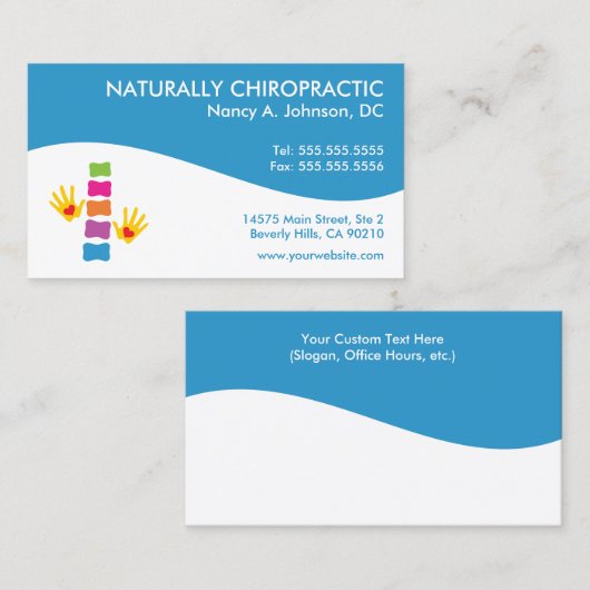 Moderne Visitekaartjes met wervelbedchiropractisch (Voorkant / Achterkant)