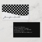 Moderne Visitekaartjes met zwarte en witte poka (Voorkant / Achterkant)