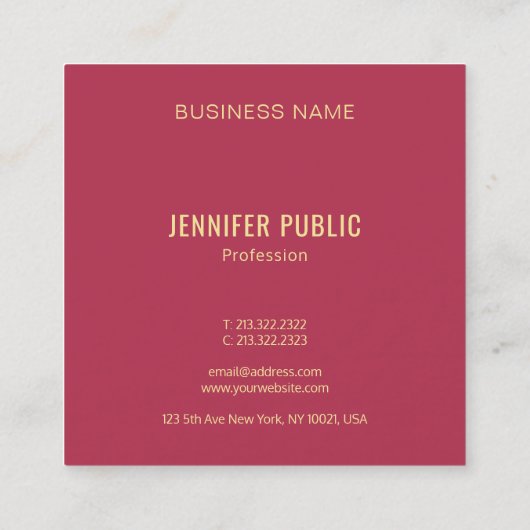 Moderne Visitekaartjes Sjabloon Chic Gold Monogram (Achterkant)