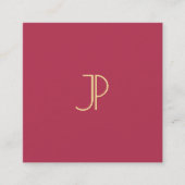 Moderne Visitekaartjes Sjabloon Chic Gold Monogram (Voorkant)