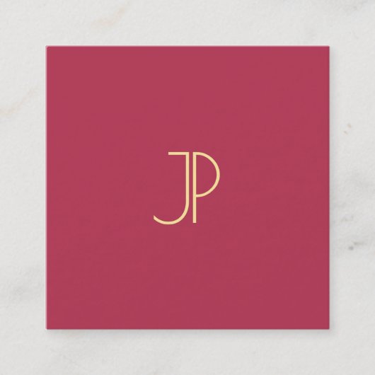 Moderne Visitekaartjes Sjabloon Chic Gold Monogram (Voorkant)