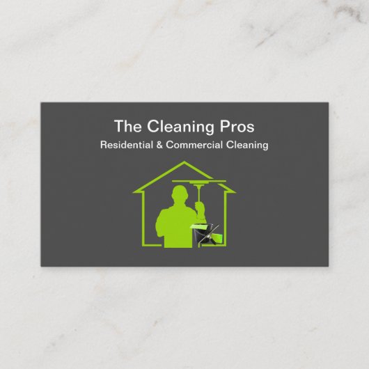 Moderne Visitekaartjes van de commerciële schoonma (Voorkant)