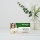 Moderne Visitekaartjes van onroerend goed | Groen (Staand voorkant)