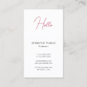 Moderne Visitekaartjes Verticaal handgeschreven Ha (Achterkant)