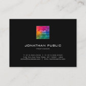 Moderne Visitekaartjes Voeg Logo zwart toe uploade (Achterkant)