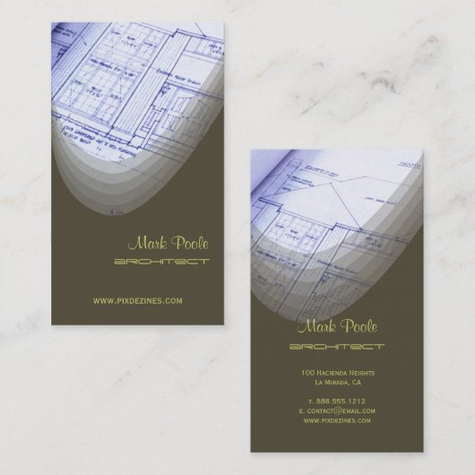 Moderne visitekaartjes voor architecten (Voorkant / Achterkant)