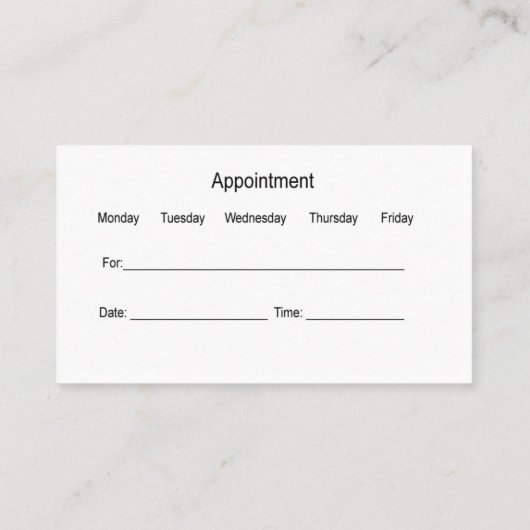 Moderne Visitekaartjes voor benoeming van tandarts Afsprakenkaartje (Achterkant)