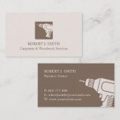 Moderne Visitekaartjes voor boor met carpentry (Voorkant / Achterkant)
