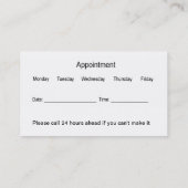 Moderne Visitekaartjes voor de aanwijzing van tand (Achterkant)