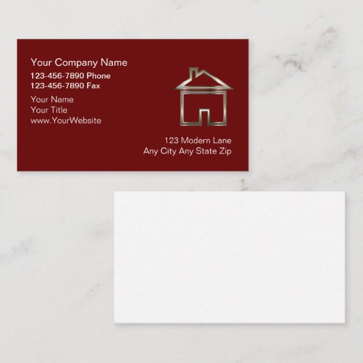 Moderne Visitekaartjes voor de bouw (Voorkant / Achterkant)