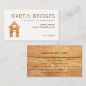 Moderne Visitekaartjes voor de bouw van hout (Voorkant / Achterkant)