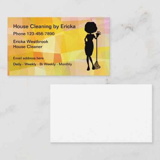 Moderne Visitekaartjes voor het schoonmaken van he (Voorkant / Achterkant)