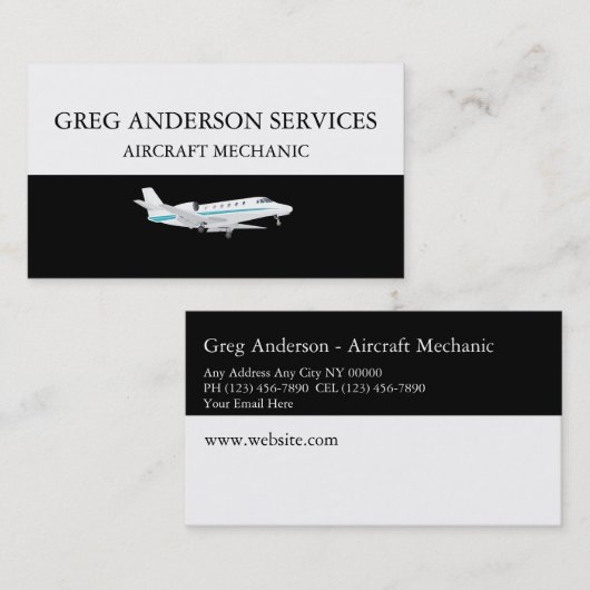 Moderne Visitekaartjes voor mechanische Vliegtuig (Voorkant / Achterkant)