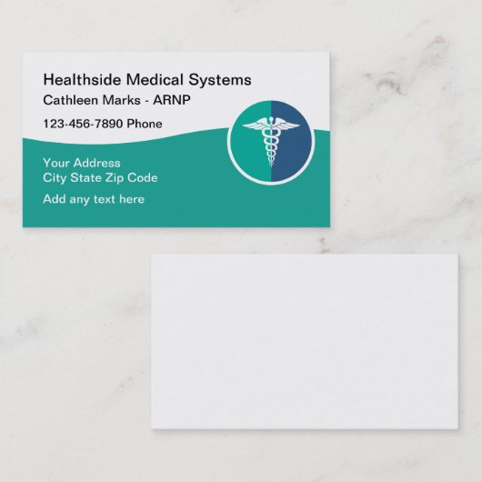 Moderne Visitekaartjes voor medische beroepsbeoefe (Voorkant / Achterkant)