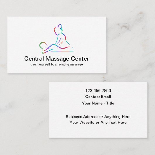 Moderne Visitekaartjes voor minimale massage (Voorkant / Achterkant)