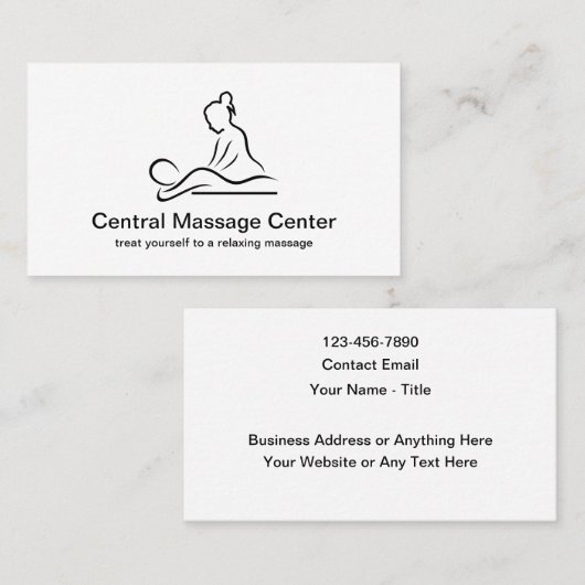 Moderne Visitekaartjes voor minimale massage (Voorkant / Achterkant)