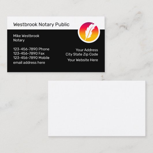 Moderne Visitekaartjes voor notionele overheidsdie (Voorkant / Achterkant)