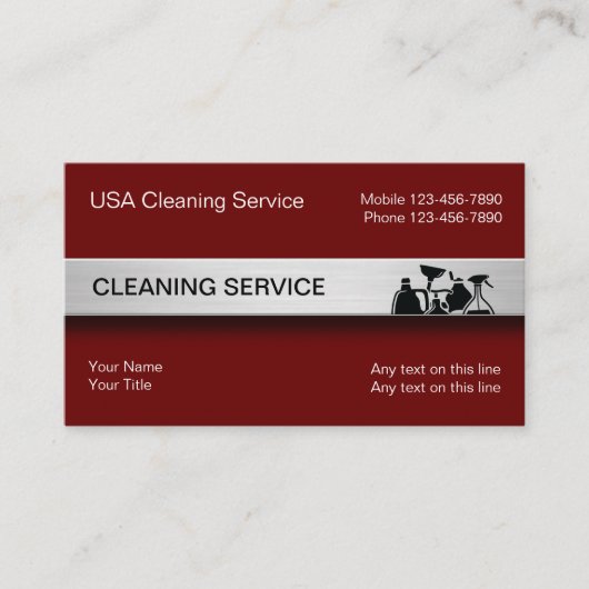 Moderne Visitekaartjes voor reinigingsservice (Voorkant)
