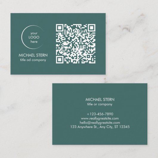 Moderne Visitenkarte mit QR-Code Visitekaartje (Voorkant / Achterkant)
