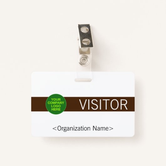 Moderne "VISITOR"-badge Badge (Voorkant met clip)