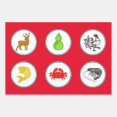 Moderne viskrabbendamemende ratten inpakpapier vel (Voorkant 3)