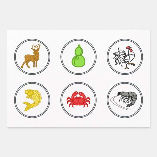 Moderne viskrabbendamemende ratten inpakpapier vel (Voorkant 2)