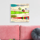 Moderne viskunst uit het midden van de eeuw Abstra Canvas Afdruk (Insitu (Woonkamer))