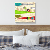 Moderne viskunst uit het midden van de eeuw Abstra Canvas Afdruk (Insitu (Slaapkamer))