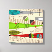 Moderne viskunst uit het midden van de eeuw Abstra Canvas Afdruk (Voorkant)