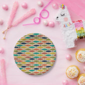 Moderne vispatronen uit de Mideeuw Papieren Bordje (Feest)