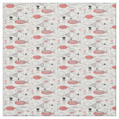 Moderne visretro roze stof (Swatch)